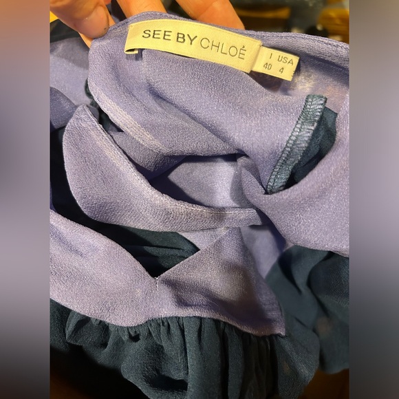 See By Chloe silk Colorblock Blouse - beautiful!!! - Picture 2 of 3